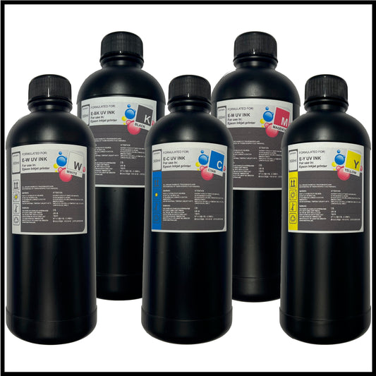 UV DTF Ink (Set of 5, 500ml Bottles)