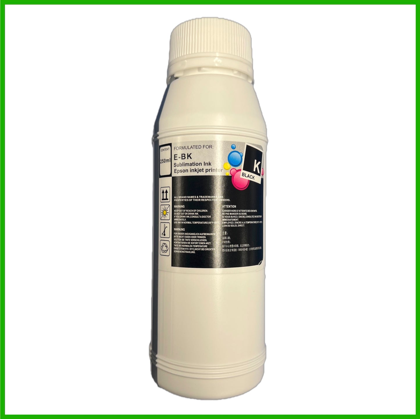 Sublimation Ink for Epson Printers (Black, 250ml bottle)