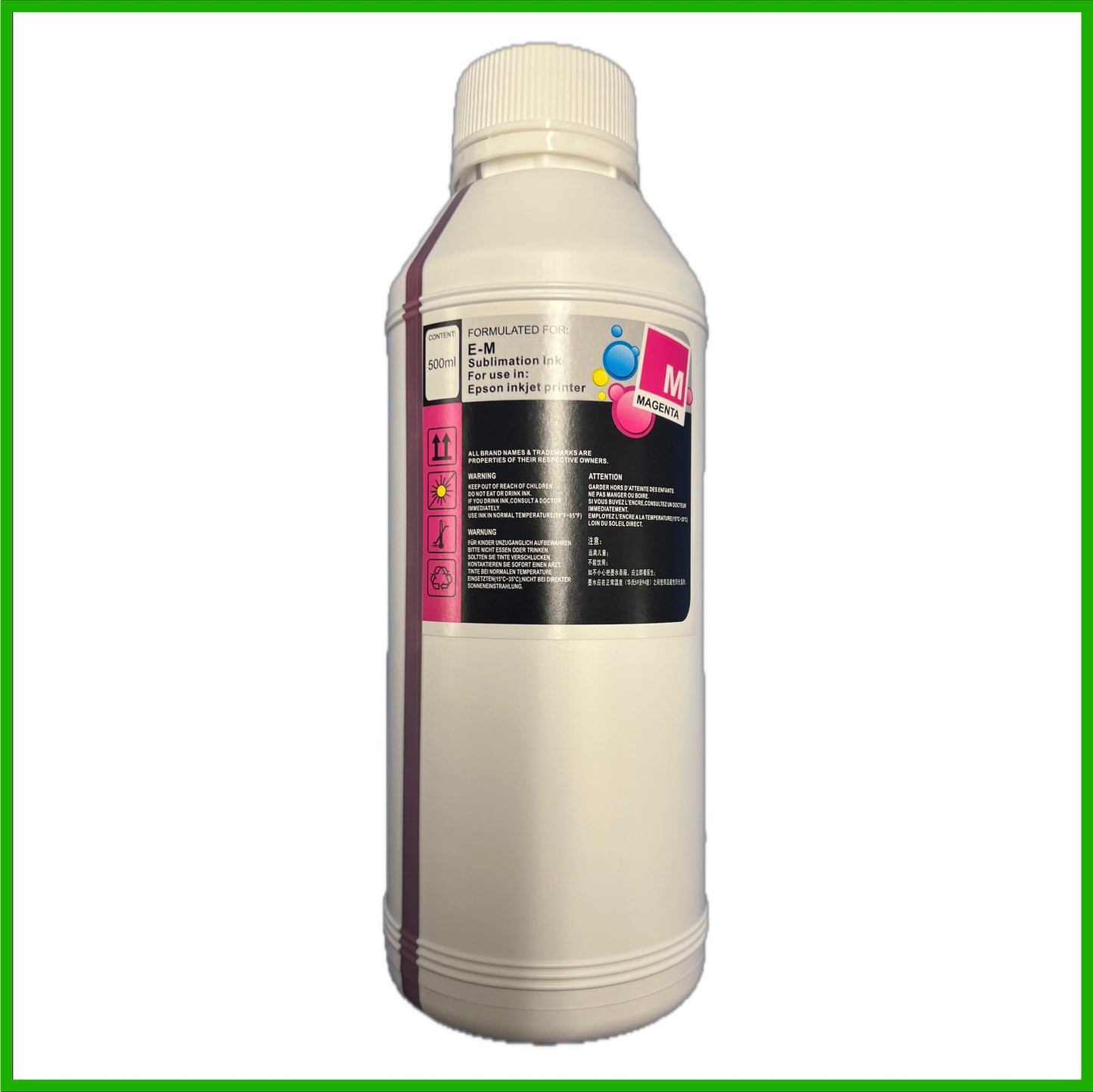 Sublimation Ink for Epson Printers (Magenta, 500ml bottle)